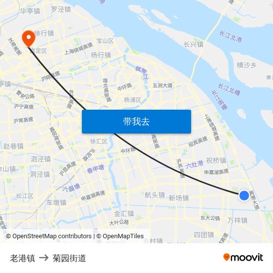 老港镇 to 菊园街道 map