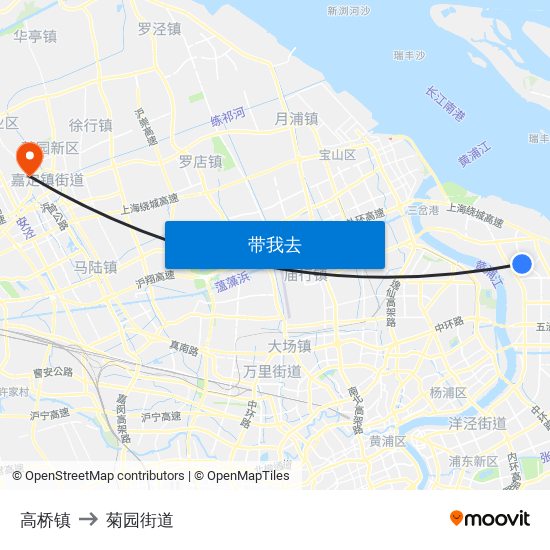 高桥镇 to 菊园街道 map
