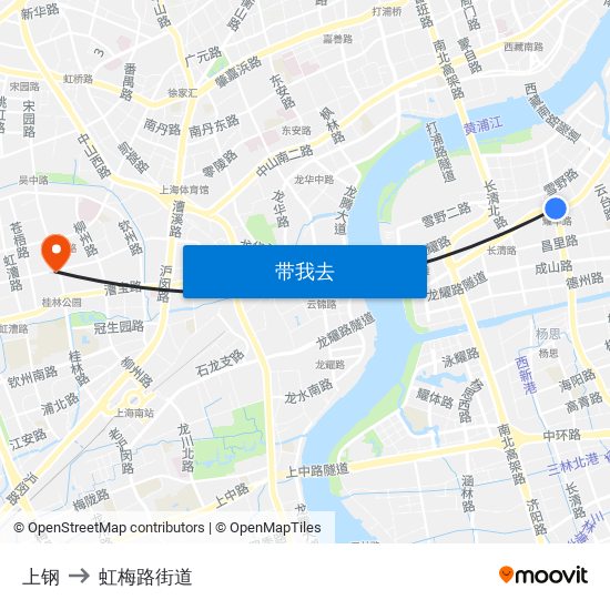 上钢 to 虹梅路街道 map