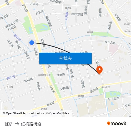 虹桥 to 虹梅路街道 map