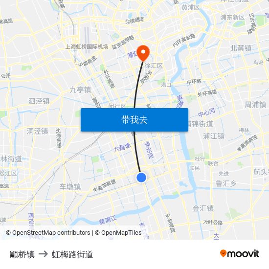 颛桥镇 to 虹梅路街道 map