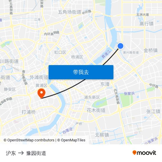 沪东 to 豫园街道 map