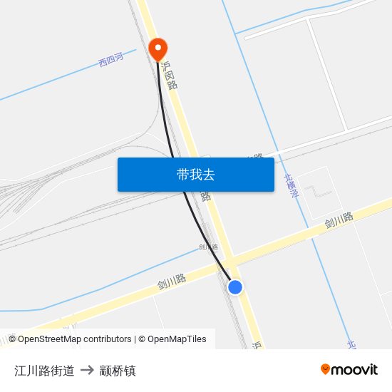 江川路街道 to 颛桥镇 map