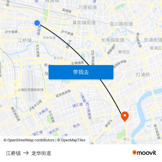 江桥镇 to 龙华街道 map