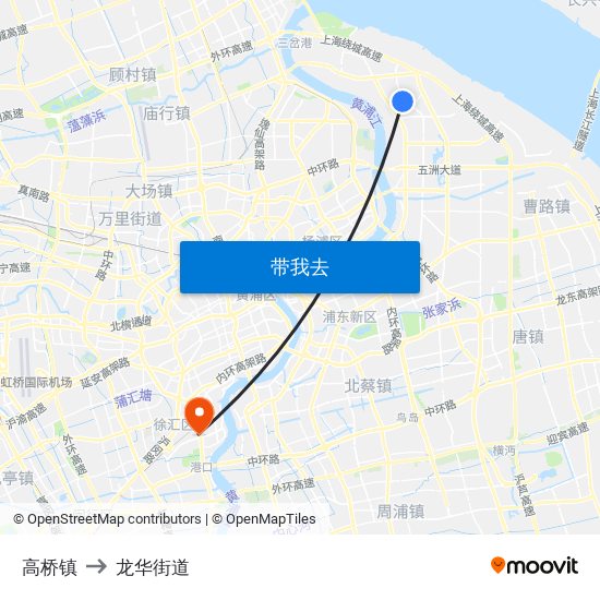 高桥镇 to 龙华街道 map