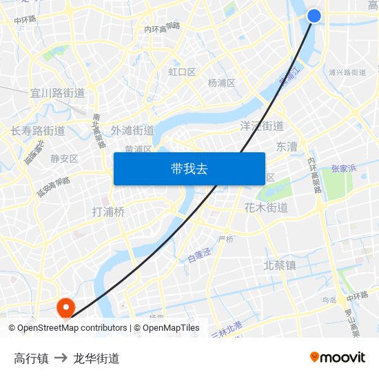 高行镇 to 龙华街道 map