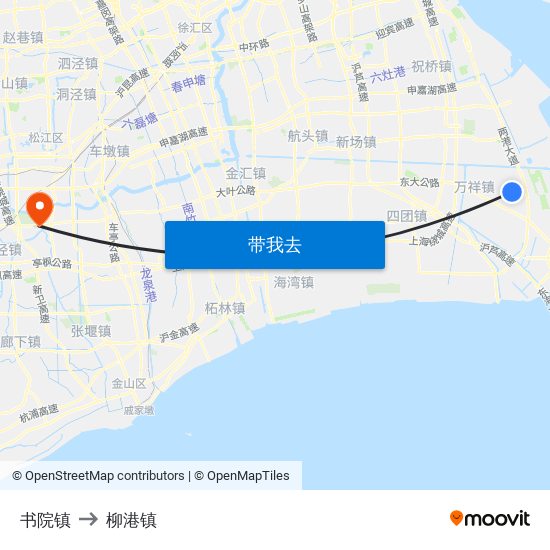 书院镇 to 柳港镇 map