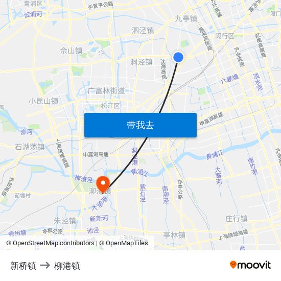 新桥镇 to 柳港镇 map