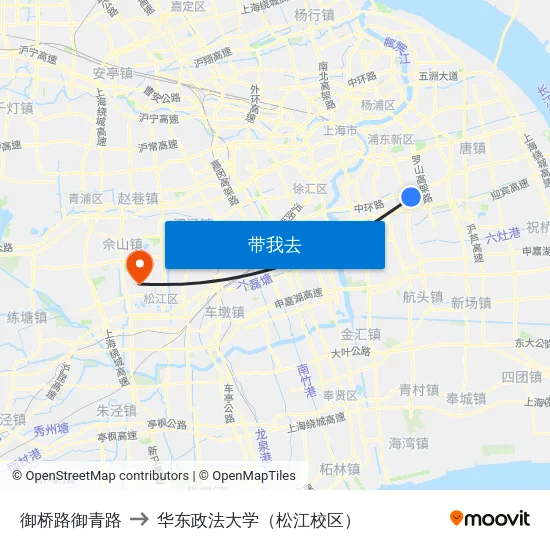 御桥路御青路 to 华东政法大学（松江校区） map