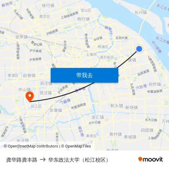 龚华路龚丰路 to 华东政法大学（松江校区） map