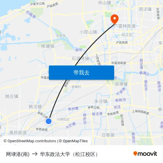 网埭港(南) to 华东政法大学（松江校区） map