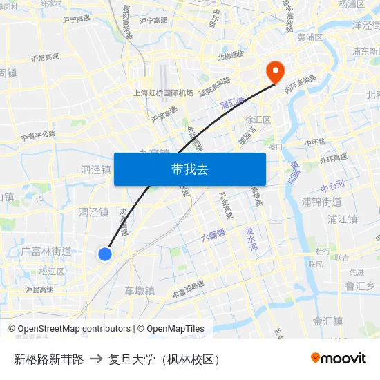 新格路新茸路 to 复旦大学（枫林校区） map