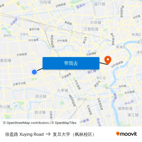 徐盈路 Xuying Road to 复旦大学（枫林校区） map