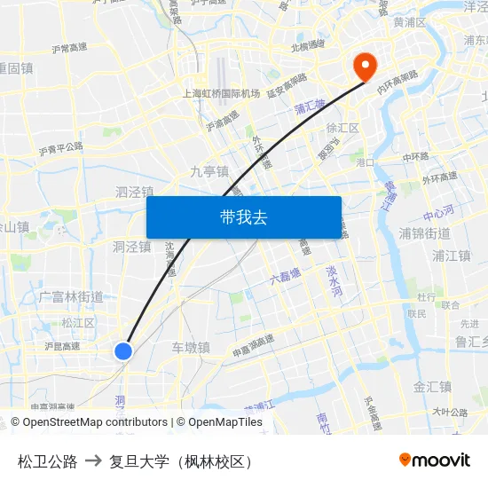 松卫公路 to 复旦大学（枫林校区） map