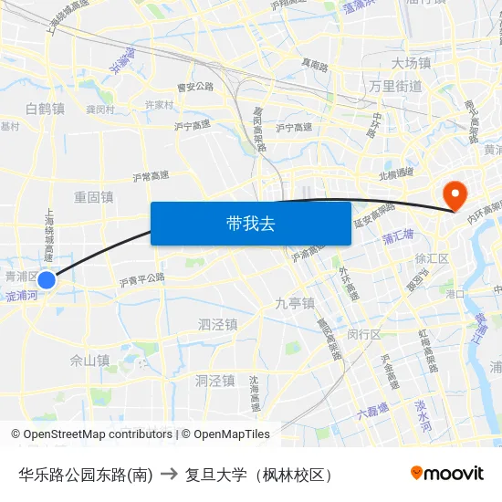 华乐路公园东路(南) to 复旦大学（枫林校区） map