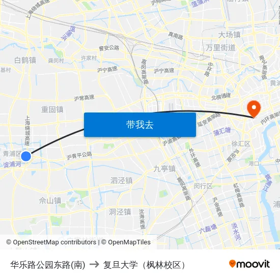 华乐路公园东路(南) to 复旦大学（枫林校区） map
