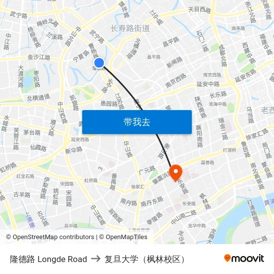 隆德路 Longde Road to 复旦大学（枫林校区） map