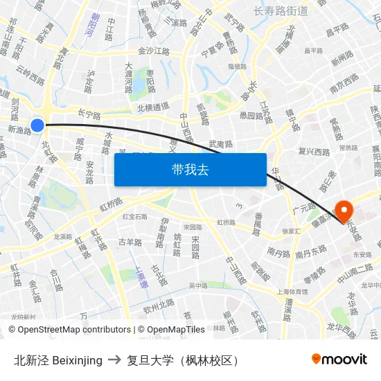北新泾 Beixinjing to 复旦大学（枫林校区） map