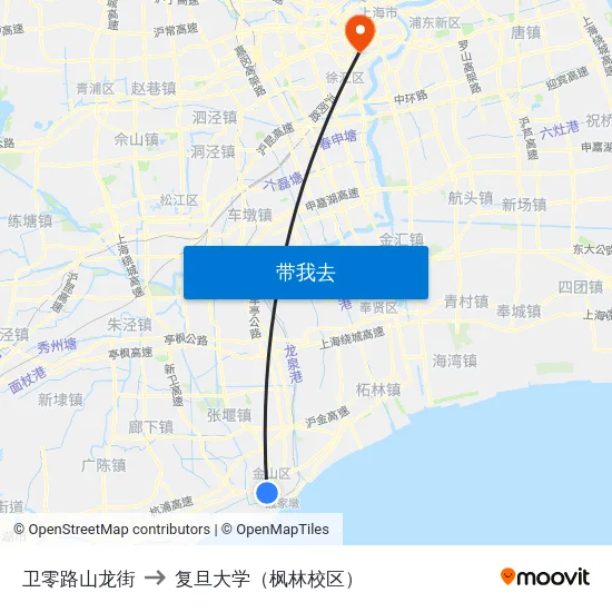 卫零路山龙街 to 复旦大学（枫林校区） map
