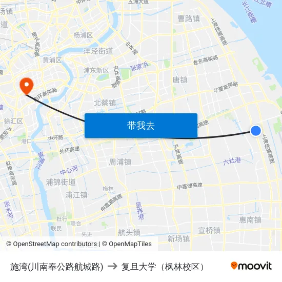 施湾(川南奉公路航城路) to 复旦大学（枫林校区） map