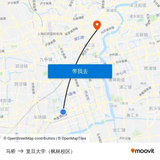 马桥 to 复旦大学（枫林校区） map