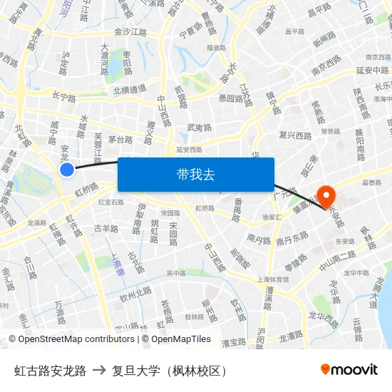虹古路安龙路 to 复旦大学（枫林校区） map