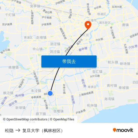 松隐 to 复旦大学（枫林校区） map
