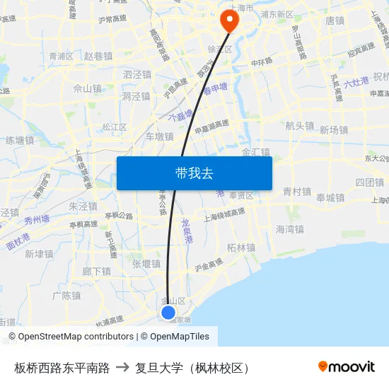 板桥西路东平南路 to 复旦大学（枫林校区） map