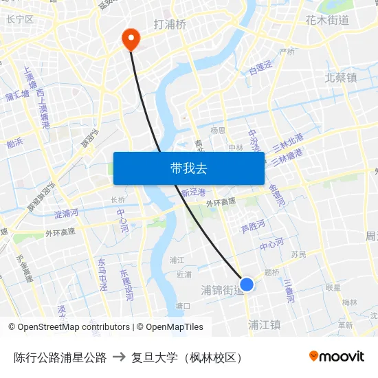 陈行公路浦星公路 to 复旦大学（枫林校区） map