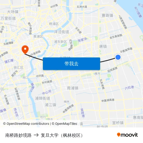 南桥路妙境路 to 复旦大学（枫林校区） map