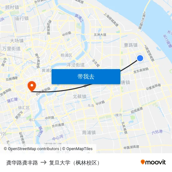龚华路龚丰路 to 复旦大学（枫林校区） map