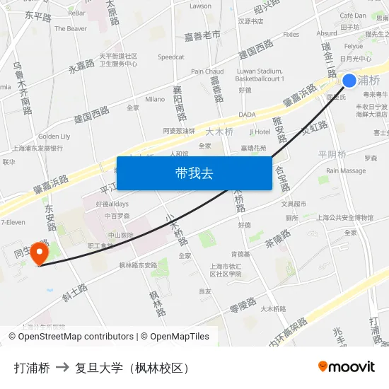 打浦桥 to 复旦大学（枫林校区） map