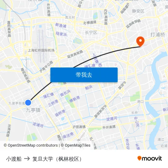 小渡船 to 复旦大学（枫林校区） map