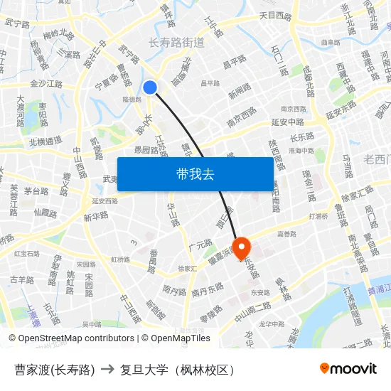 曹家渡(长寿路) to 复旦大学（枫林校区） map