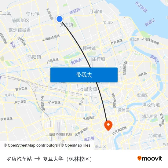 罗店汽车站 to 复旦大学（枫林校区） map