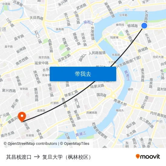 其昌栈渡口 to 复旦大学（枫林校区） map