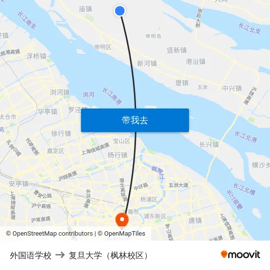外国语学校 to 复旦大学（枫林校区） map