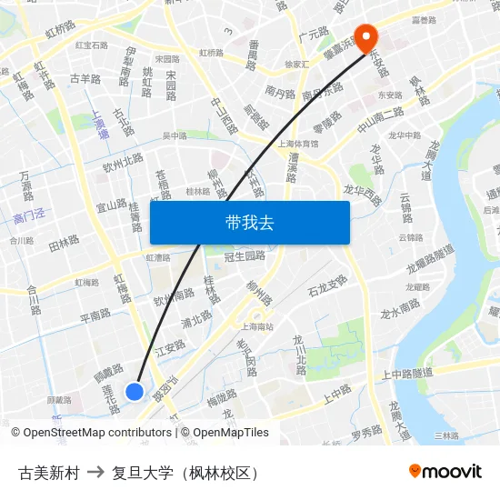 古美新村 to 复旦大学（枫林校区） map