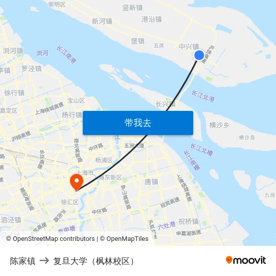陈家镇 to 复旦大学（枫林校区） map