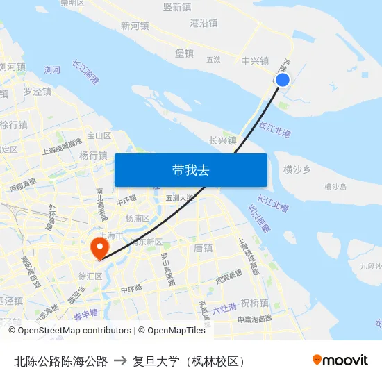 北陈公路陈海公路 to 复旦大学（枫林校区） map