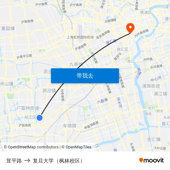 茸平路 to 复旦大学（枫林校区） map