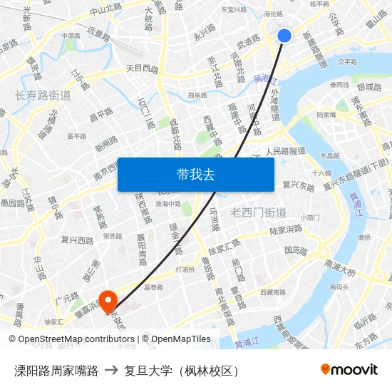 溧阳路周家嘴路 to 复旦大学（枫林校区） map
