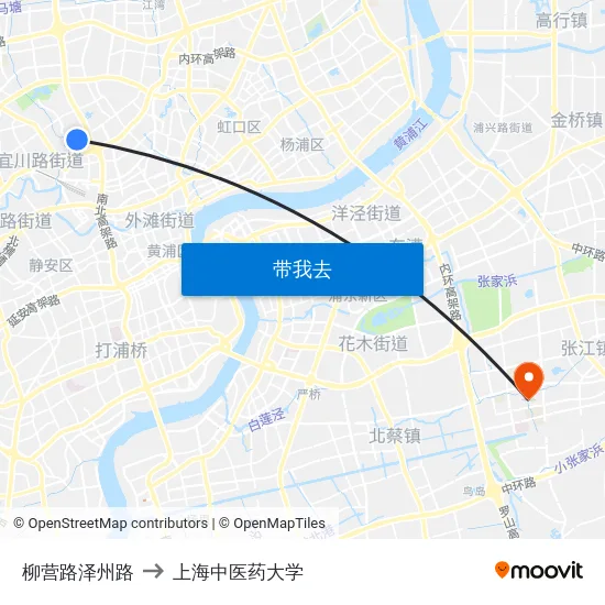 柳营路泽州路 to 上海中医药大学 map
