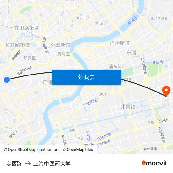 定西路 to 上海中医药大学 map