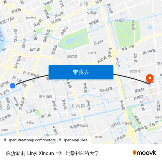 临沂新村 Linyi Xincun to 上海中医药大学 map