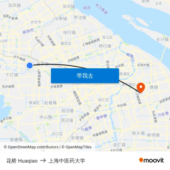 花桥 Huaqiao to 上海中医药大学 map