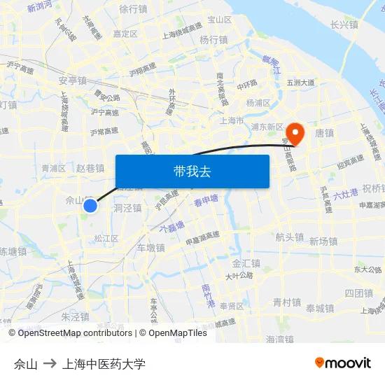 佘山 to 上海中医药大学 map