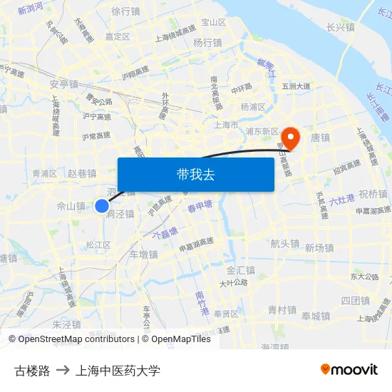 古楼路 to 上海中医药大学 map
