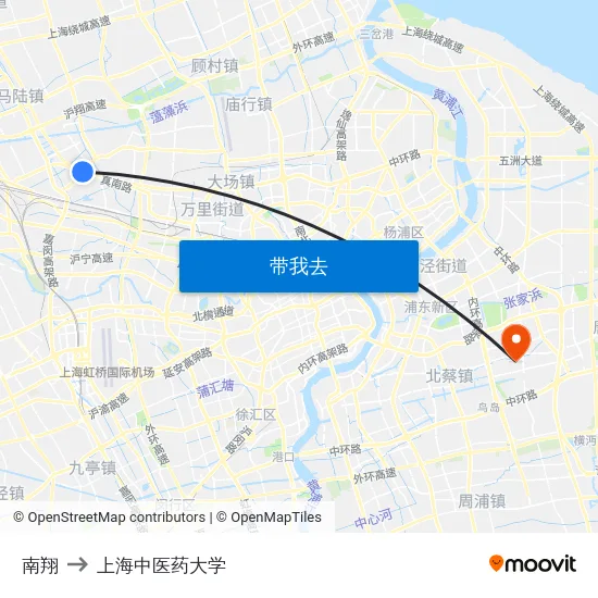 南翔 to 上海中医药大学 map