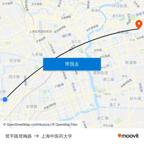 茸平路茸梅路 to 上海中医药大学 map